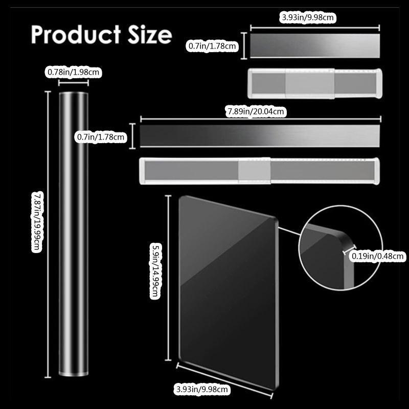 12pcs Acrylic Polymer Tools Set Clay Cutters Clay Rollers Acrylic Sheets Board