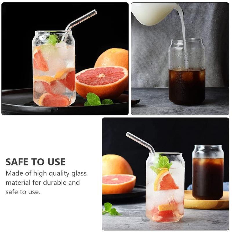 6 Pieces Large Beer Glasses 20 oz  Drink Glass Mug Unique Design Can Shaped Gift