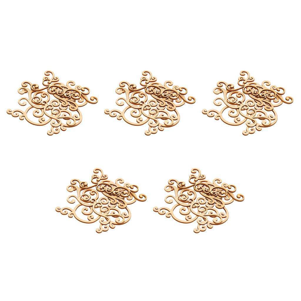 40 Pieces Large Wooden Floral Shapes   Decoration Embellishments