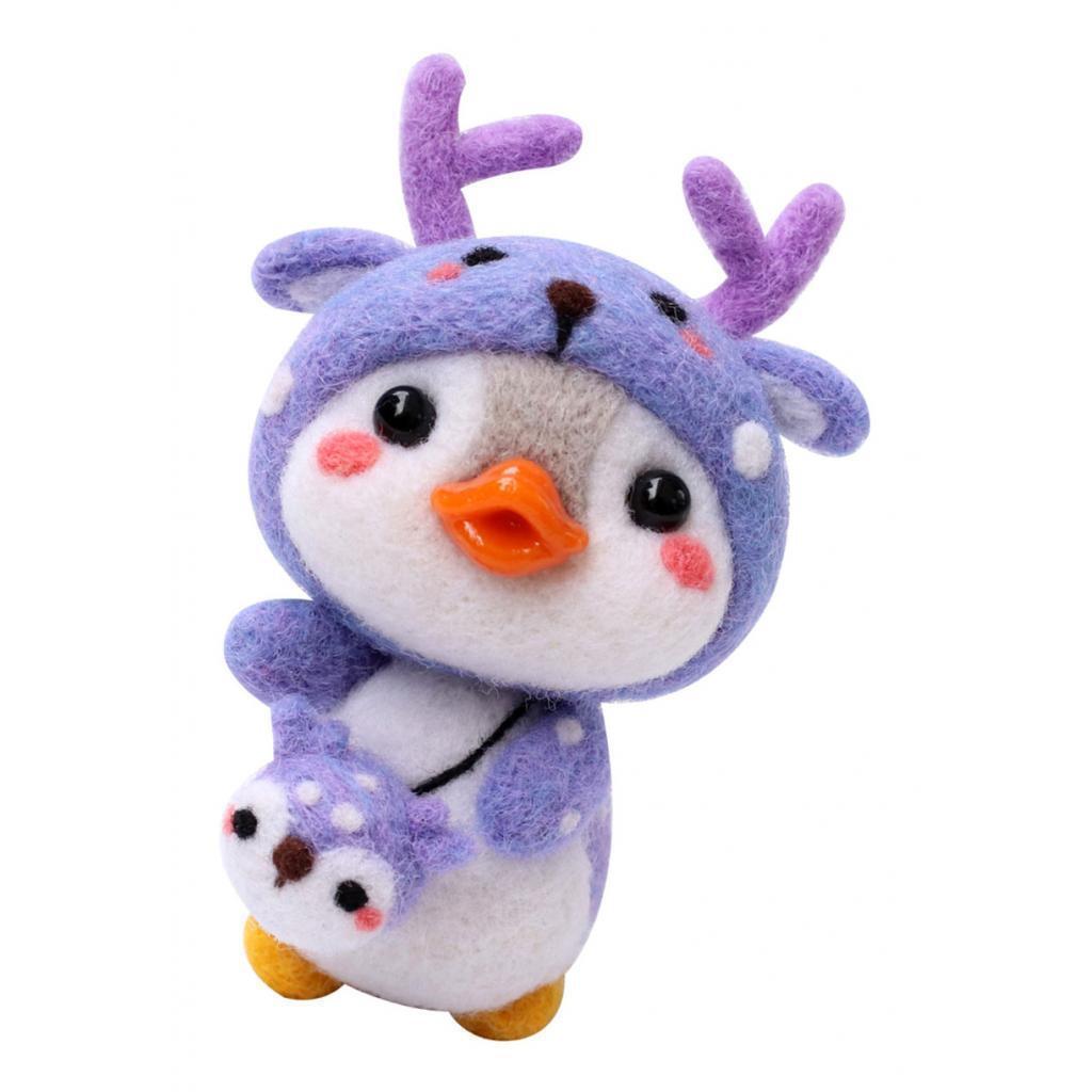 2  Cartoon Penguin Needle Felting Kits Felting Needle Wool Elk
