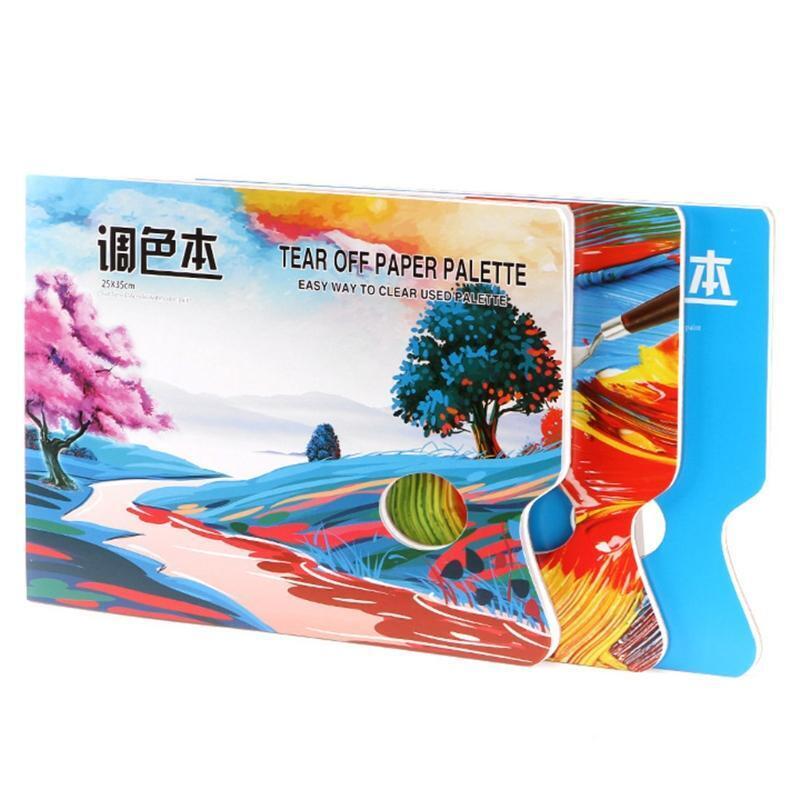 Disposable White Palettes Papers Pad for Oil Acrylic Watercolor Gouache 30 Sheet