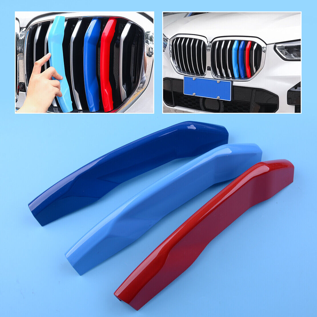 M-Color Kidney Grille Grill Cover Stripe Clip Fit For BMW X5 G05 2019+ ld