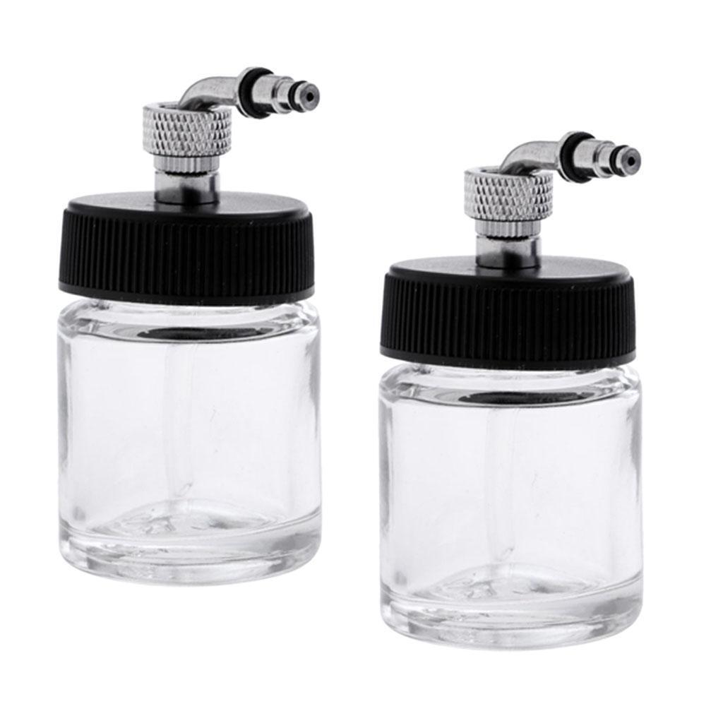 2x Airbrush Empty 22cc  Jar Bottles   Siphon Feed Airbrushes