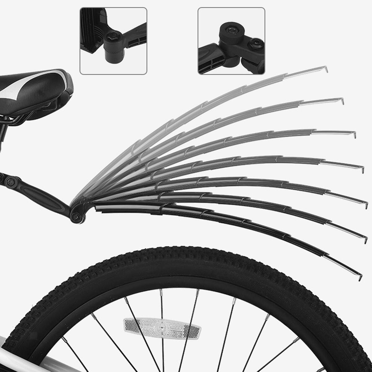 Bike Mudguard Front Rear Cycling Mud Guard Folding for Folding Bike Black