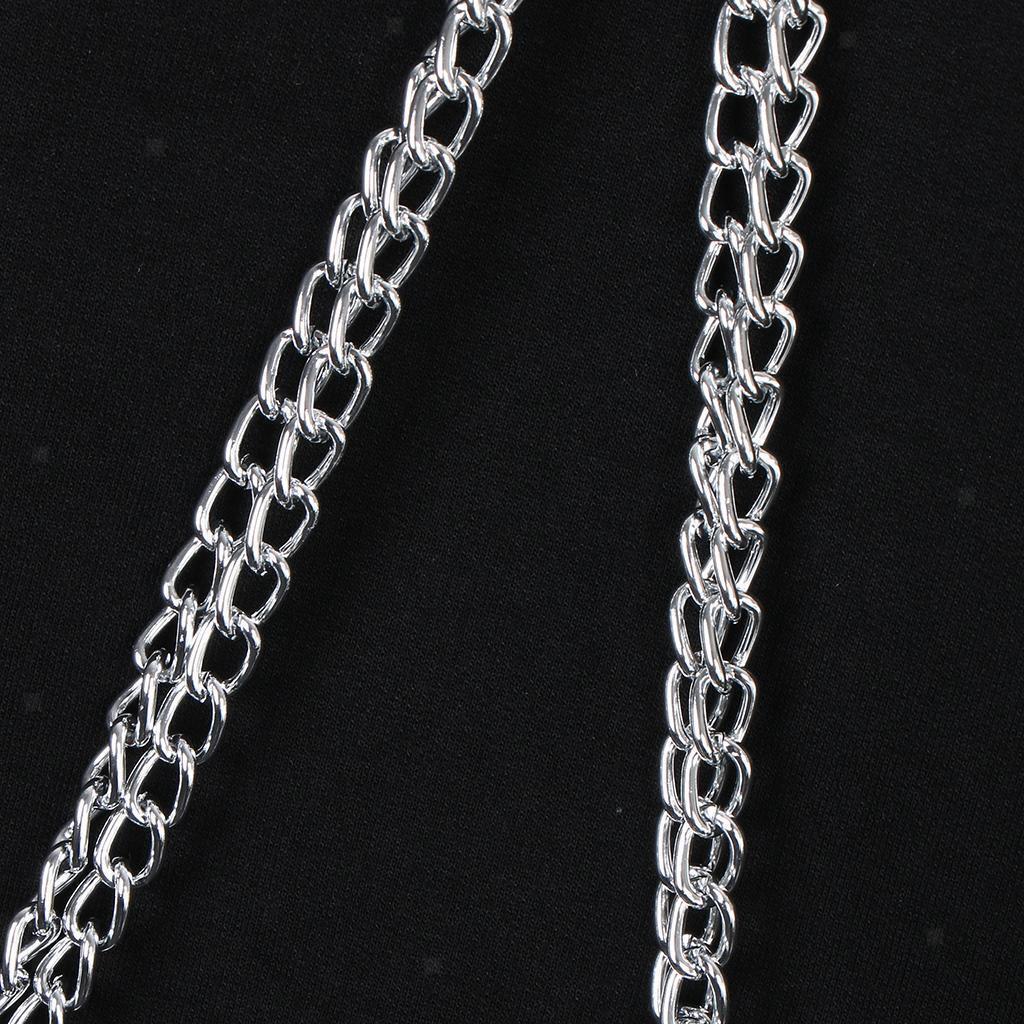 2x Women Fashion Long Sleeve Pullover Hoodie Crop Top Metal Chain Sweatshirt
