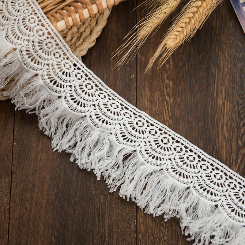 Europe Flower Pattern Inelastic Embroidery Lace Trim Curtain Tablecloth Cover