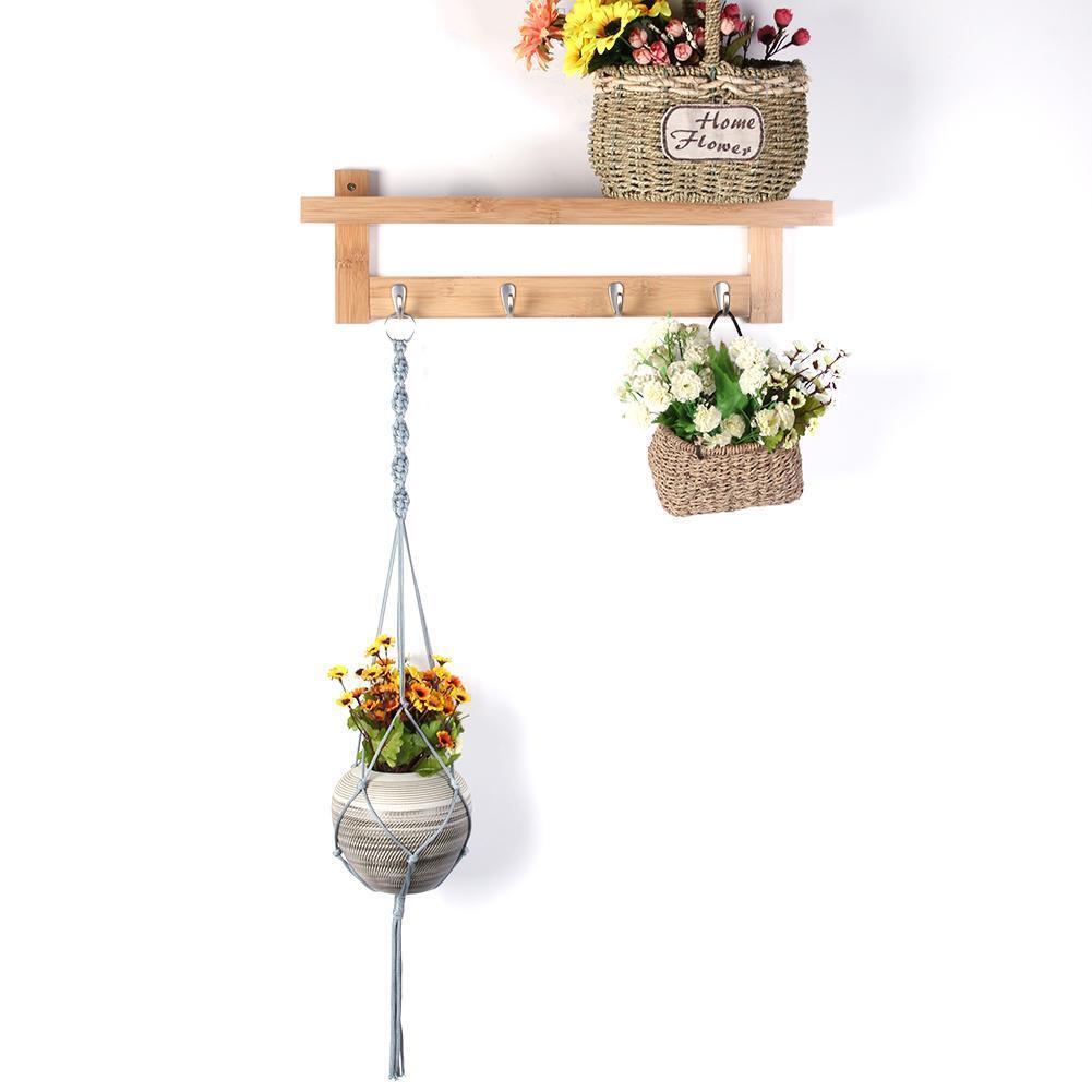 Plant Hanger Braided Flowerpot Lifting Rope Hanging Holder(Grey)