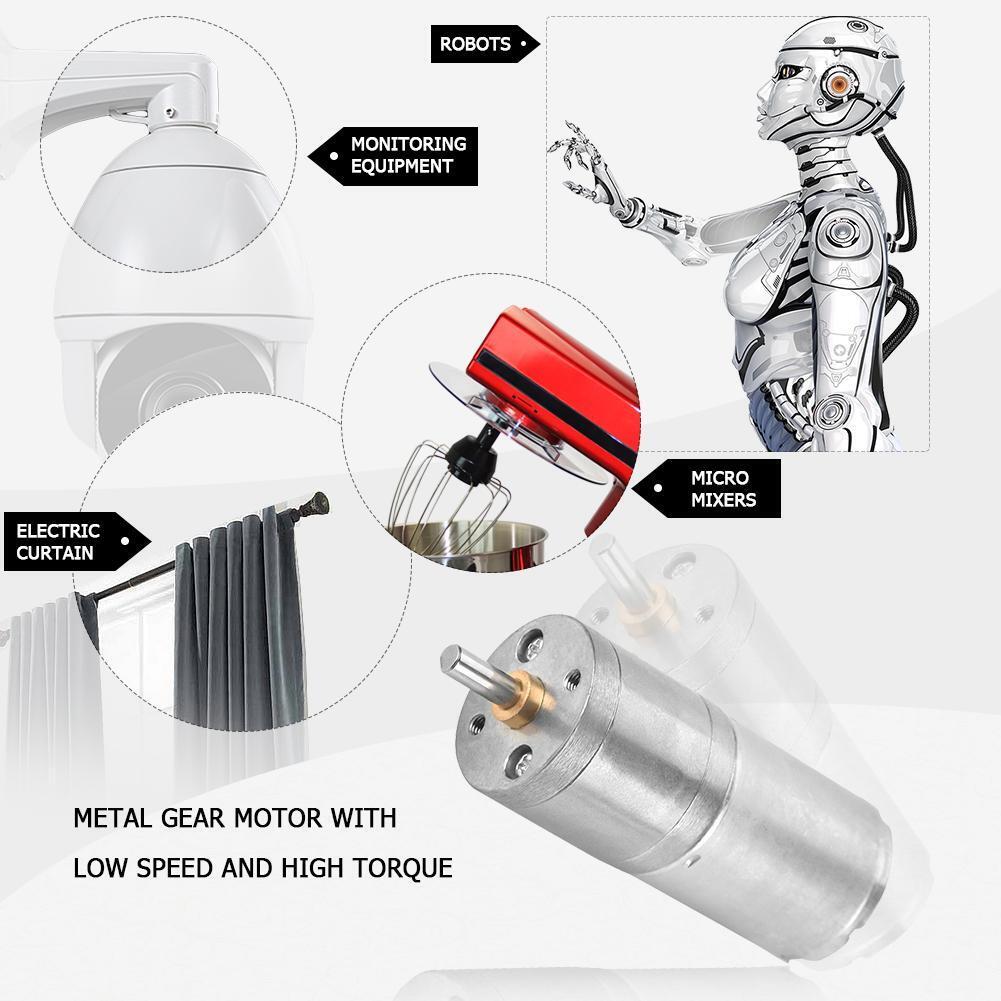 25GA370 Metal Low Speed High Torque Gear Motor DC Gear Reduction (60RPM)