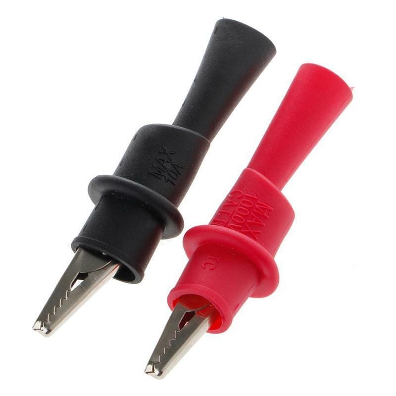 1 Pair Alligator Crocodile Test Clip Clamp For Multimeter Tester Probe New