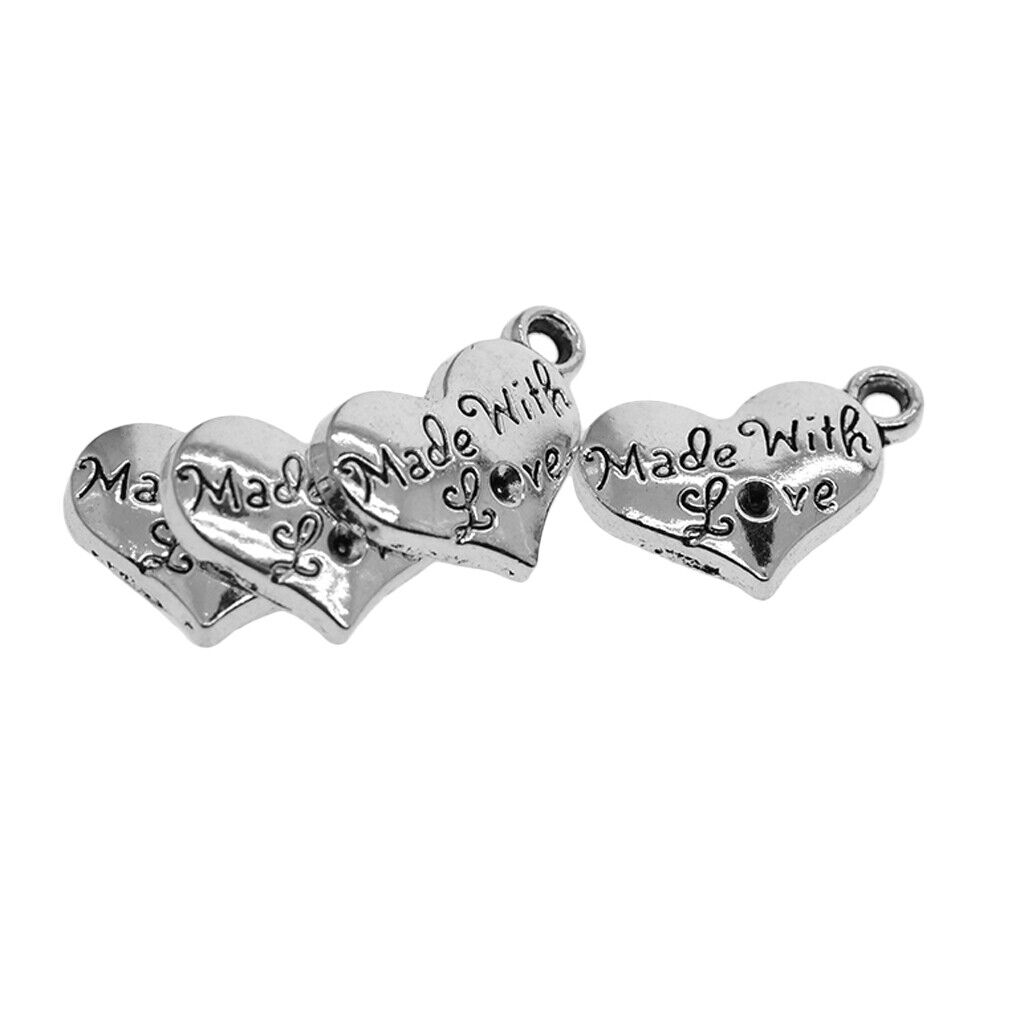 50Pcs Lover Heart Pendant Blank Cabochon  Setting Trays DIY Jewelry