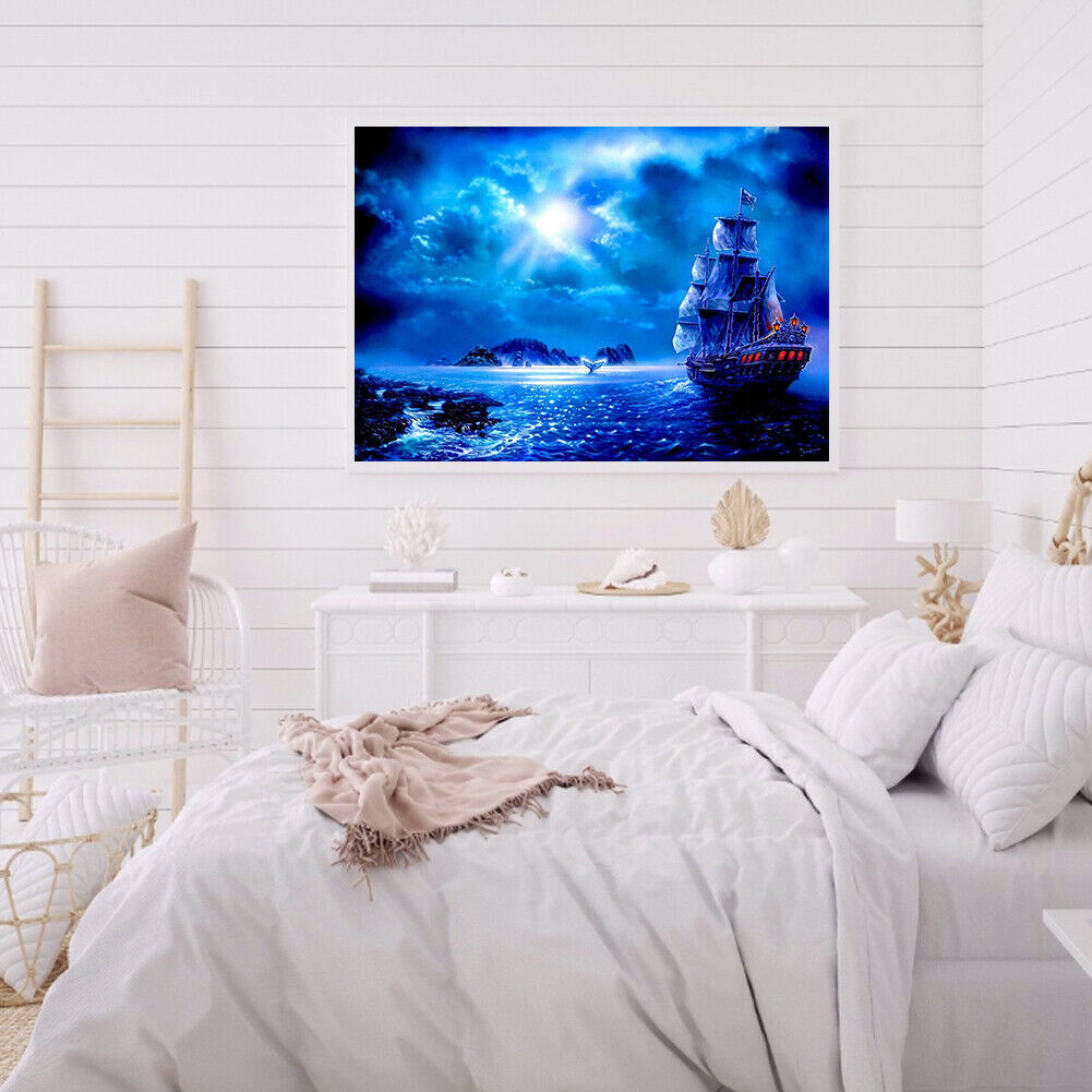 Full Drill Rhinestone Picture DIY Fantasy Ship 5D Diamond Painting (sk16)
