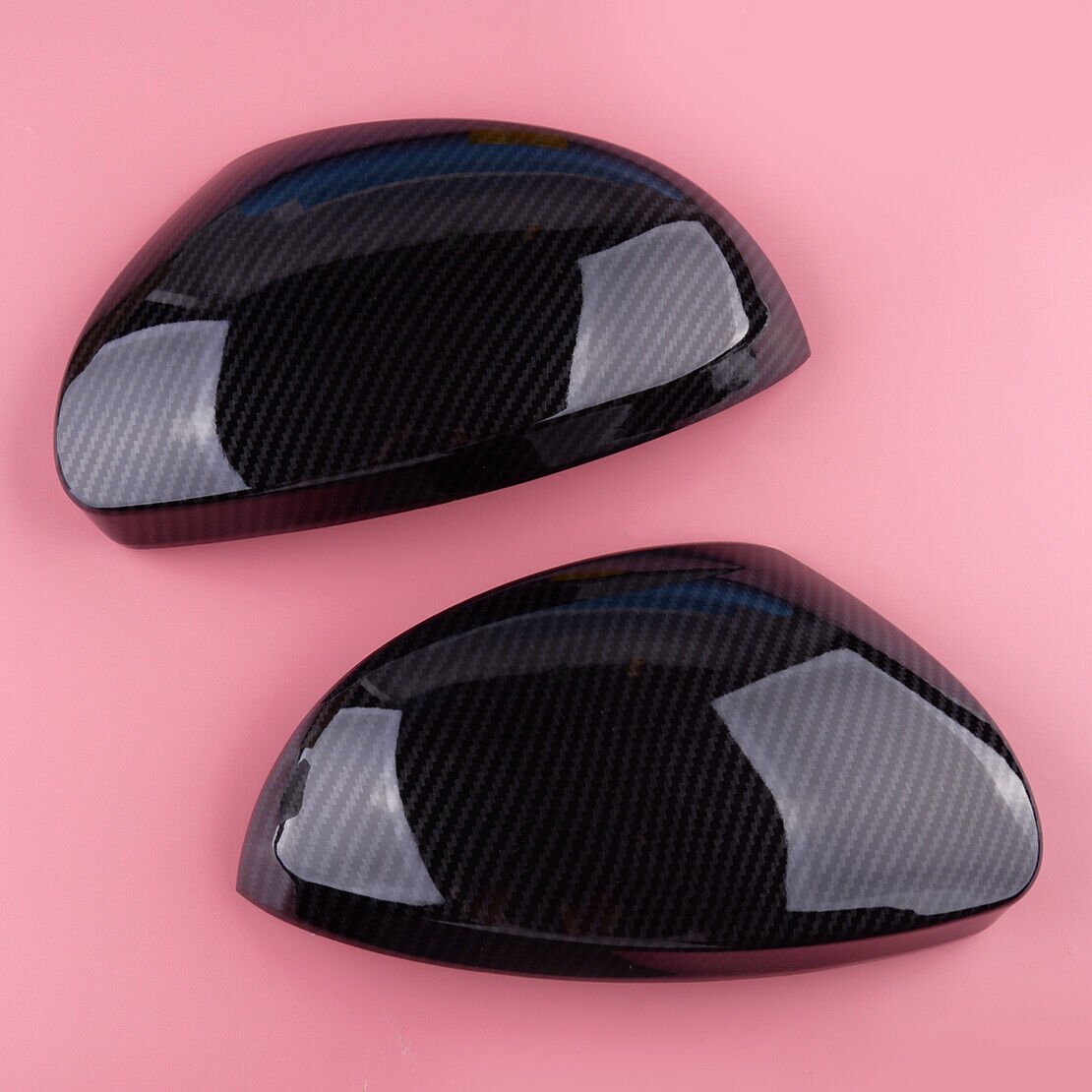 2x Carbon Fiber Texture Rear View Wing Mirror Cover Trim Fit For VW Tiguan 09-16