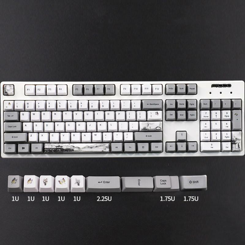 113 Keys Ink Keycap OEM PBT Keycaps Set Mechanical Keyboard Keycaps PBT Dye Sub