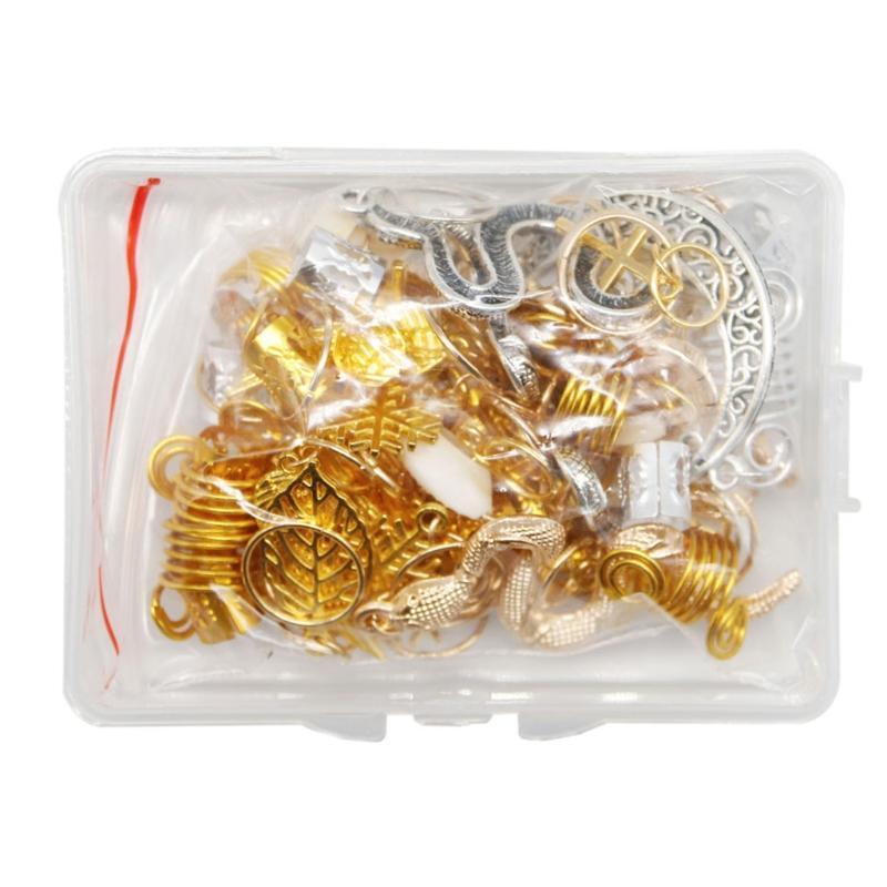 Metal Hair Cuffs Dreadlocks Hair Cuffs for Hair Accessory with Storage Box