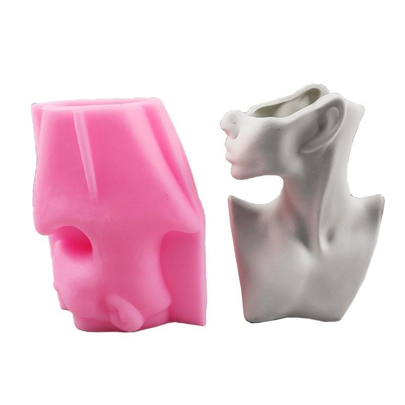 Half-body Human Body Vase Silicone Molds for Making Succulent Plant Flower Pot
