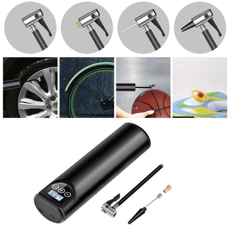 Multipurpose Portable Electric Inflator USB Rechargeable LCD Display Tire Pump