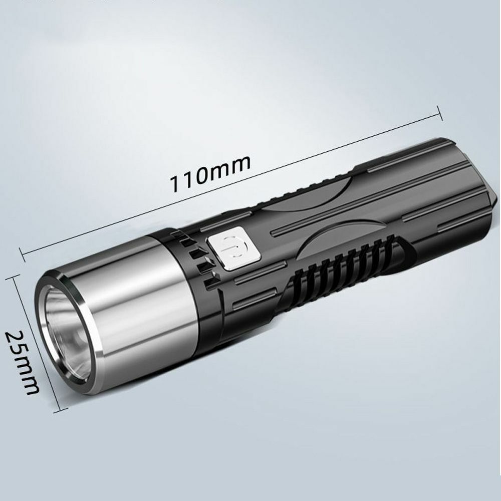 3 Modes LED Strong Brightness Waterproof Torch USB Rechargeable Flashlight