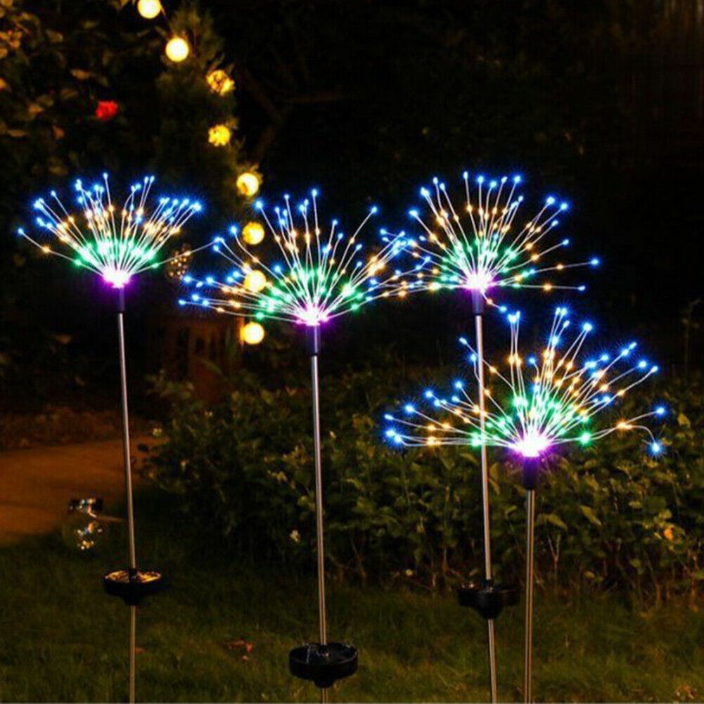 Waterproof Solar 90 LED Firework Ground Lawn Garden Light (Multicolor)