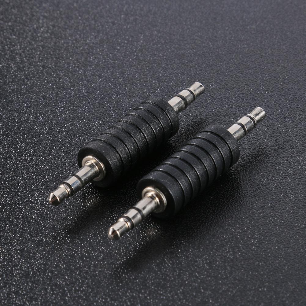 2pcs 3.5mm Stereo Male to Male Jack Audio Plug Connector Coupler Adapter