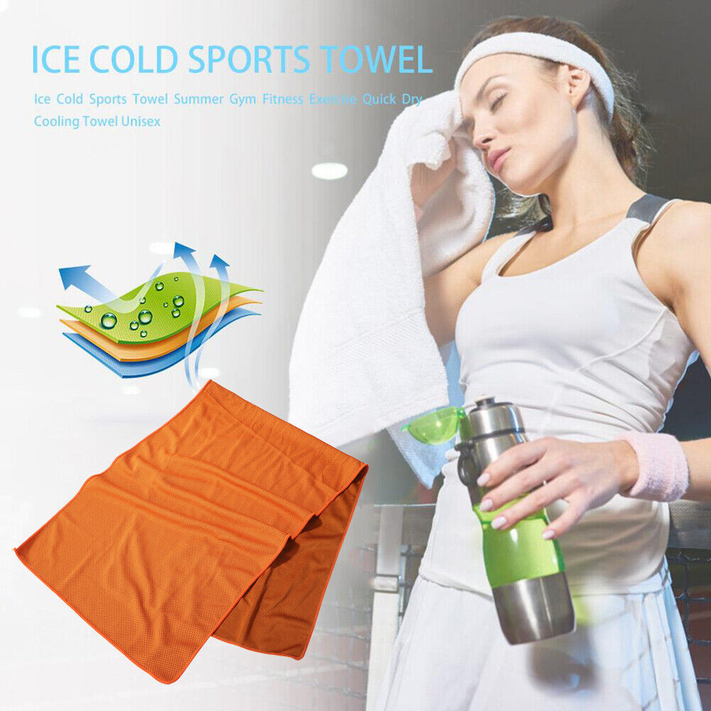 Portable Gym Outdoor Sport Cold Washcloth Yoga Cooling Towel (Orange)