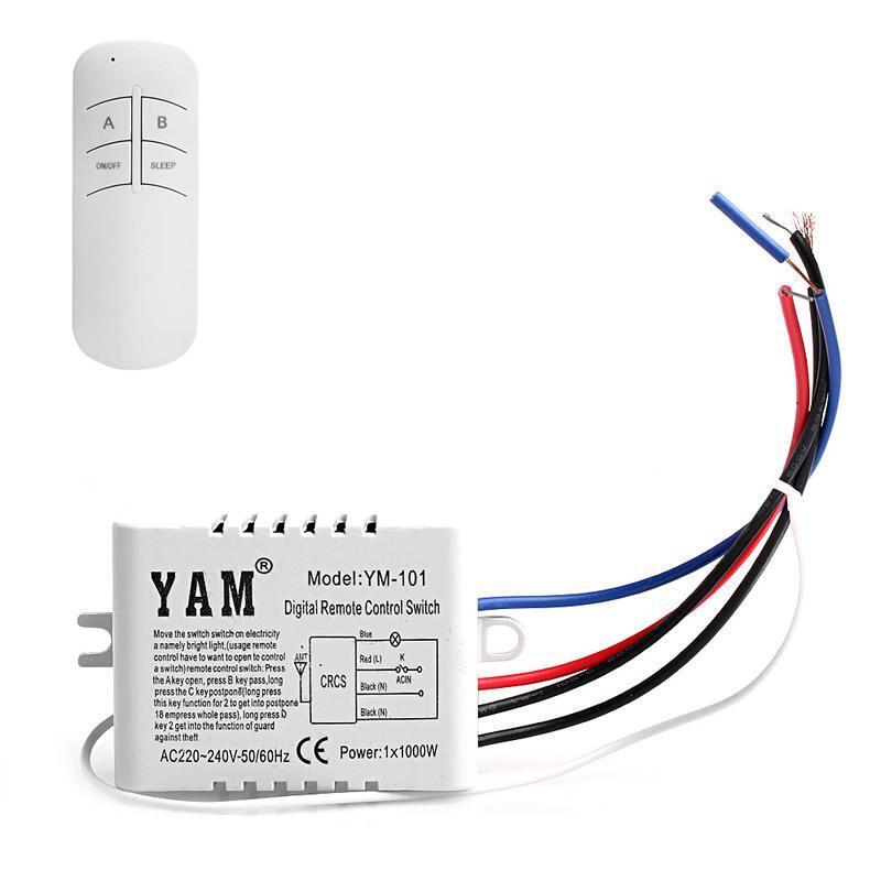2 Channel Wireless Light Switch and Receiver Kit DIY Relocate Old Ceiling Switch