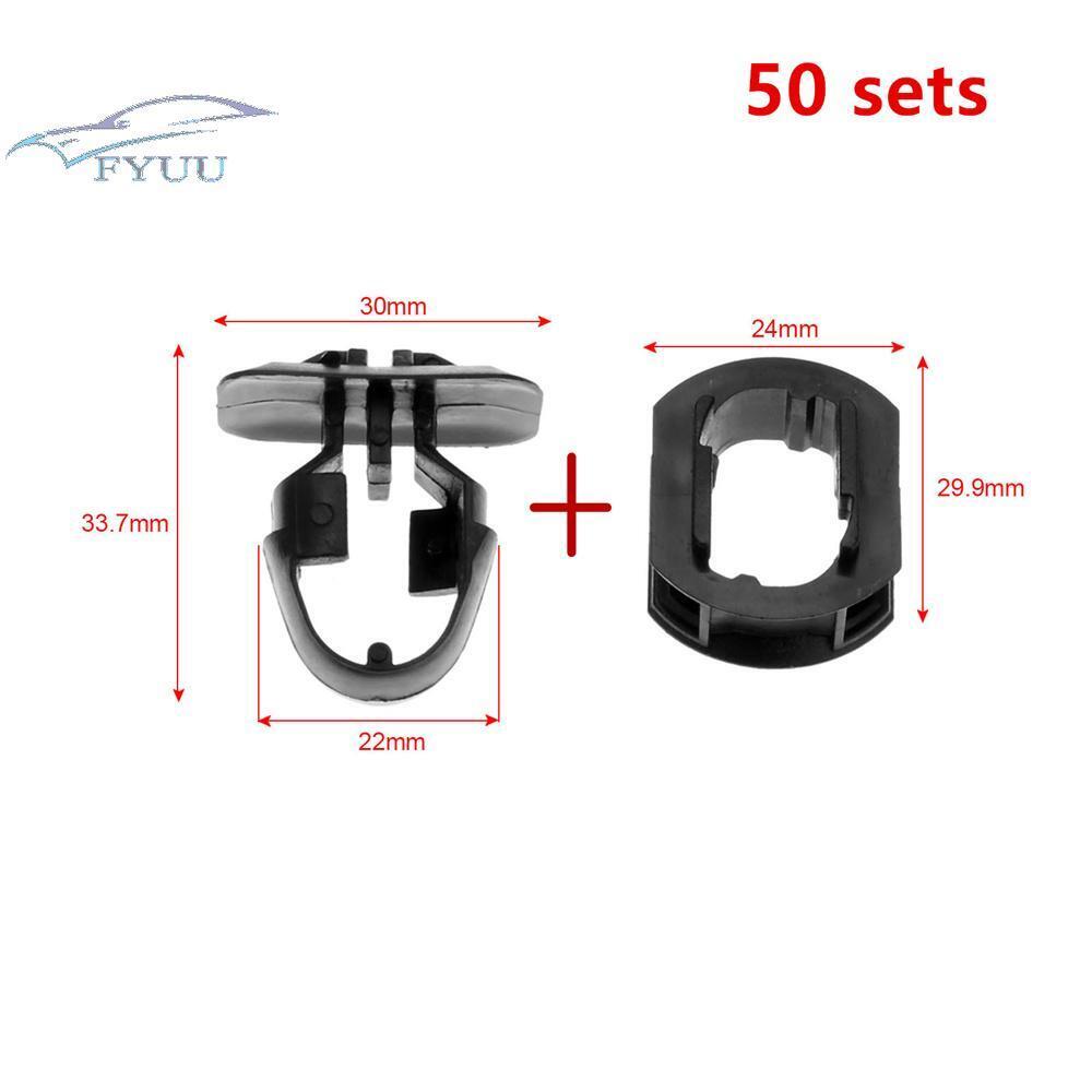 50x Side Skirt Trim Retainer Clips For Mercedes Benz C/E/CLK Class Black Plastic