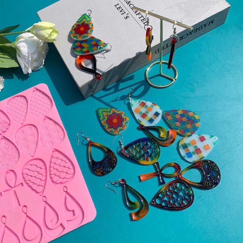 Flower Shape Earring Silicone Mold for Women Girl DIY Jewelry Pendant Supply