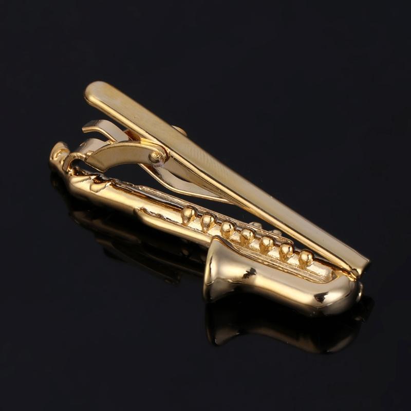 Saxophone Men Tie Clip Bar Necktie Pin Clasp Clamp Wedding Charm Creative Gifts
