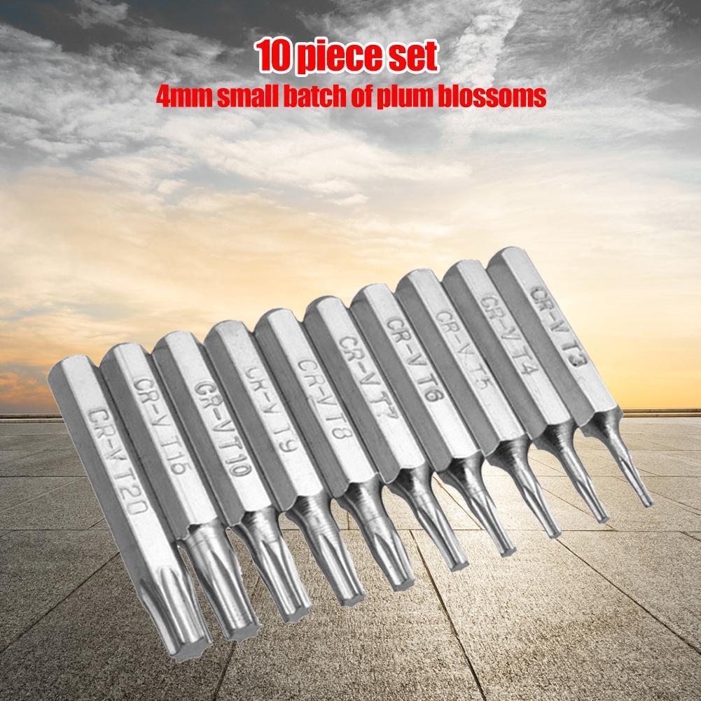 10pcs CR-V Torx Bits Set T3 T4 T5 T6 T7 T8 T9 T10 T15 T20 Mobile Repair Bit