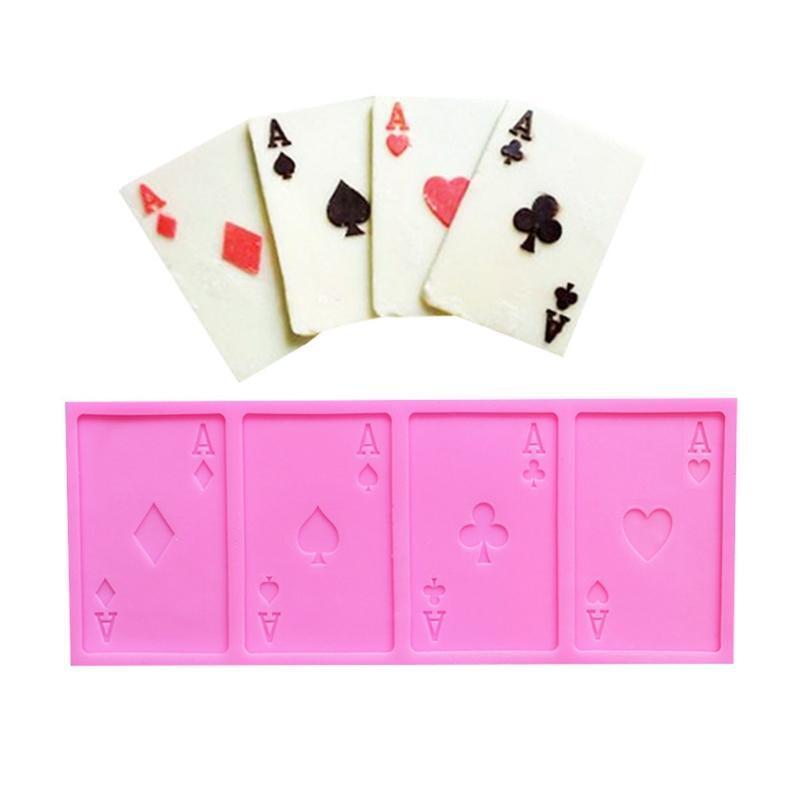 Poker Cookie Cake Silicone Mold Playing Cards Chocolate Fondant DIY Crafts Mould