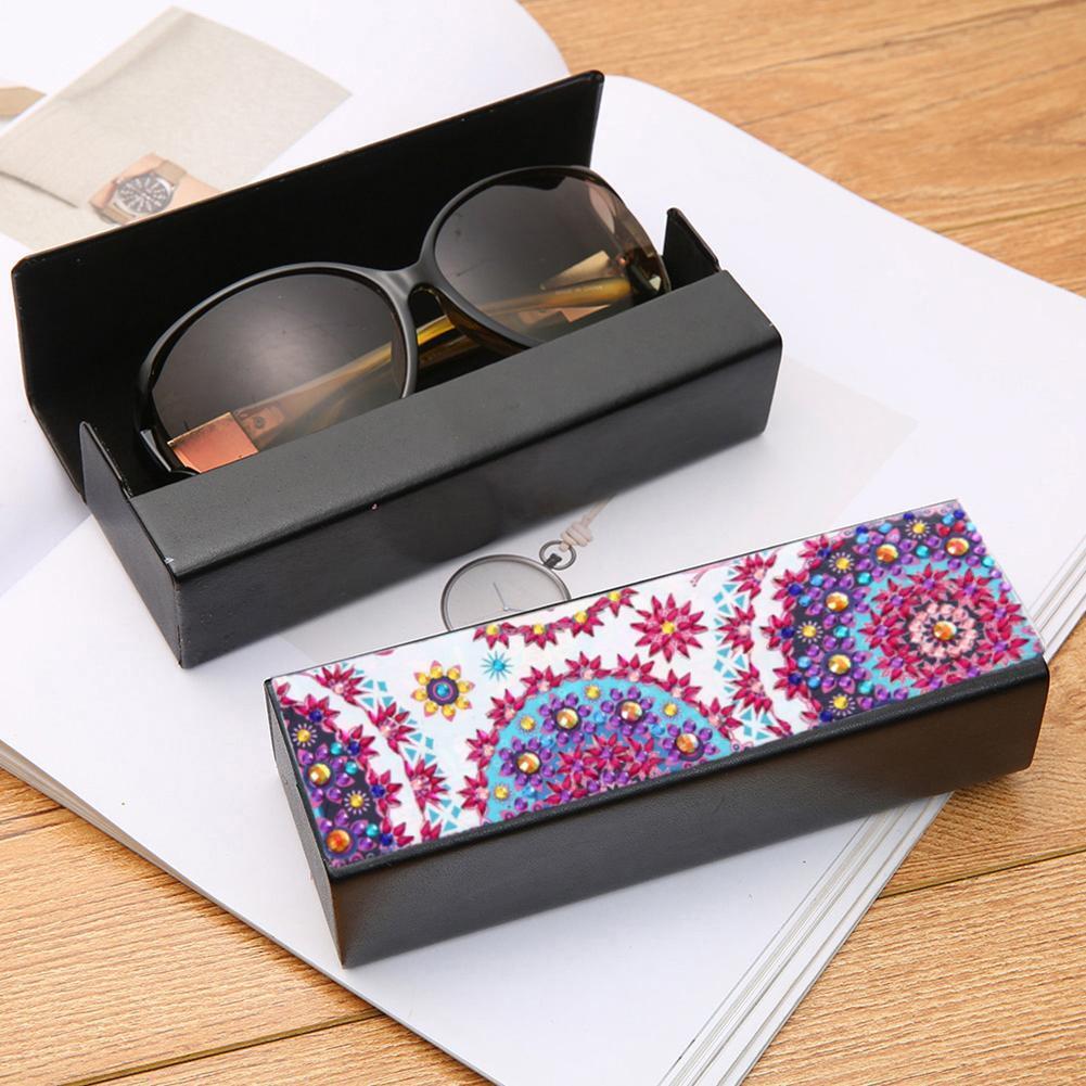 DIY Diamond Painting Eye Glasses Storage Box Travel Leather Sunglasses Case