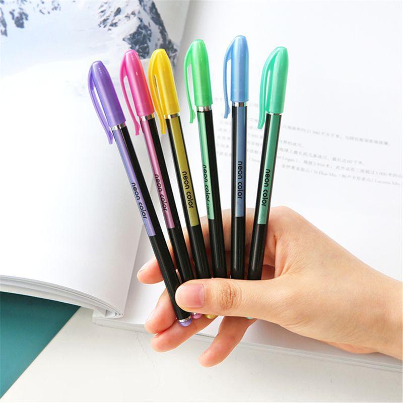 48 Colors/Set Gel Pen Metallic Marker Pens Neon Color Sketch Pen Creative Pen