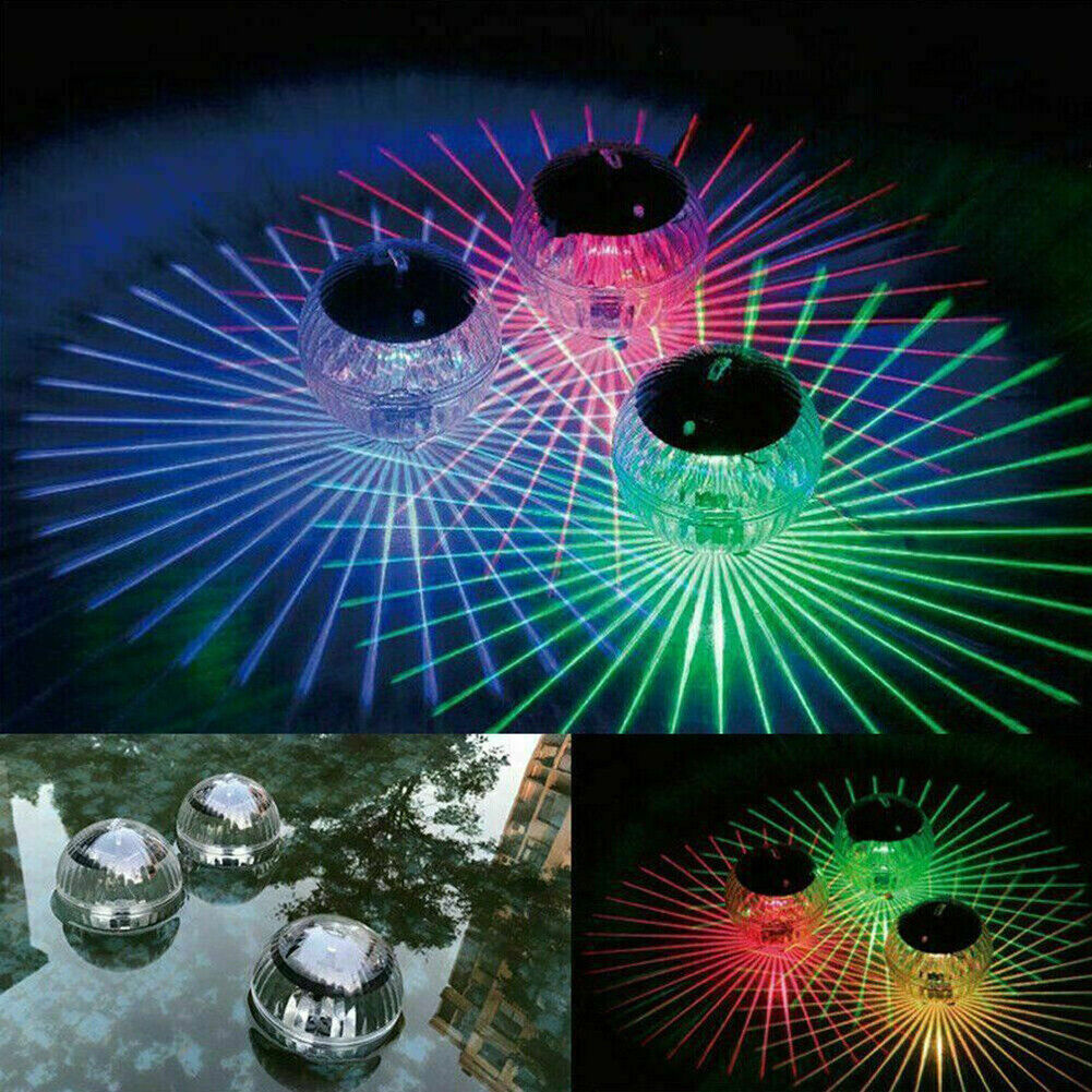 LED Solar Water Drift Lights Colorful Waterproof Pond Floating Decor Light