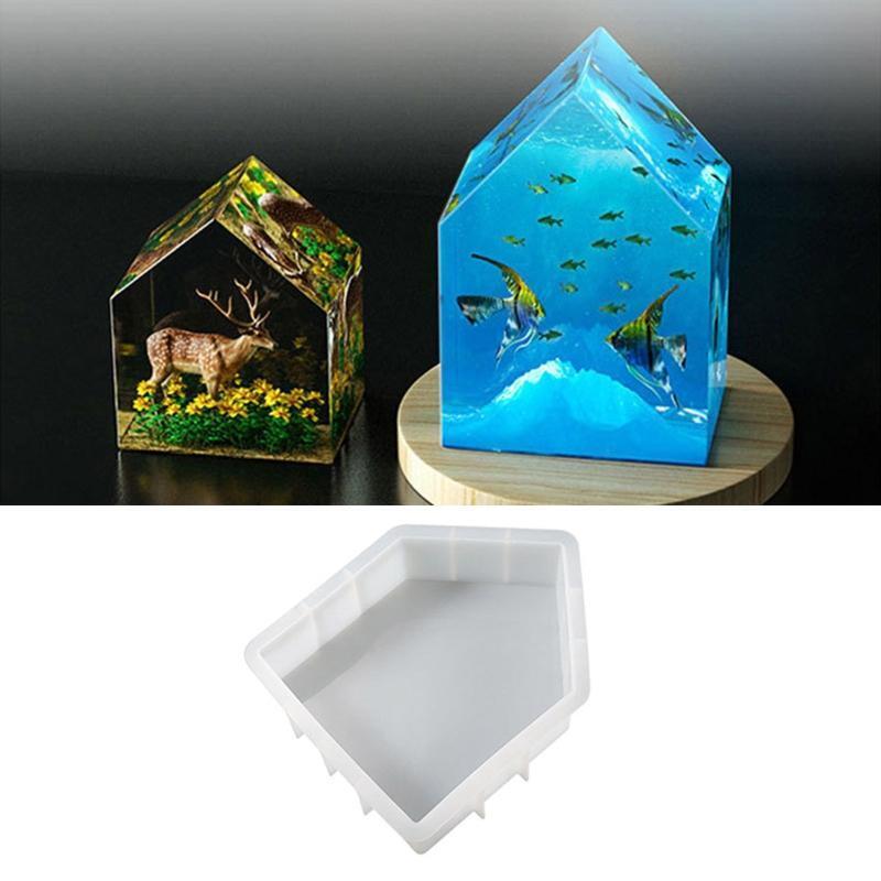 Diy Crystal Drop Glue Table Bookend Mold Mirror Ornament House Specimen Mold