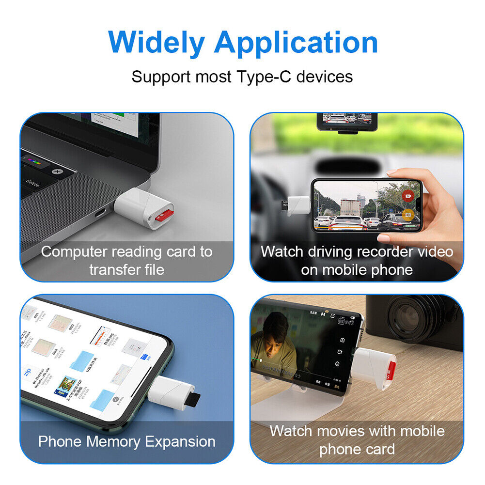 Card Reader USB 2.0 Secure Digital Memory Card Adapter Type-C Flash Drive