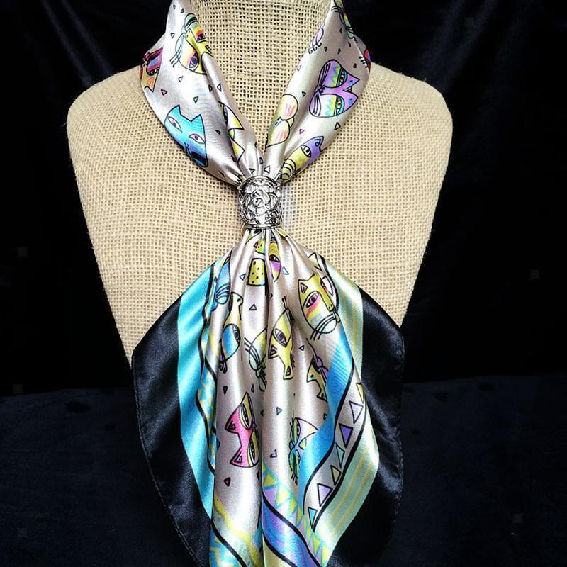 8 Pieces Womens Fashion 3-ring Rhinestone Scarf Ring Clip Slide
