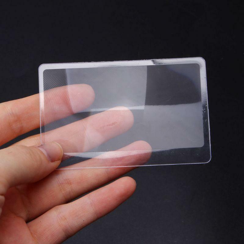 50Pcs 3X Pocket Wallet Credit Card Size Fresnel Lens Fire Starter and Magnifier