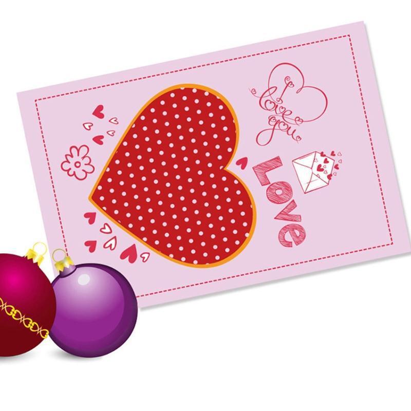 Romantic Love Heart Greeting Cards Set of 8 Valentine's Day Gift Wishing Card