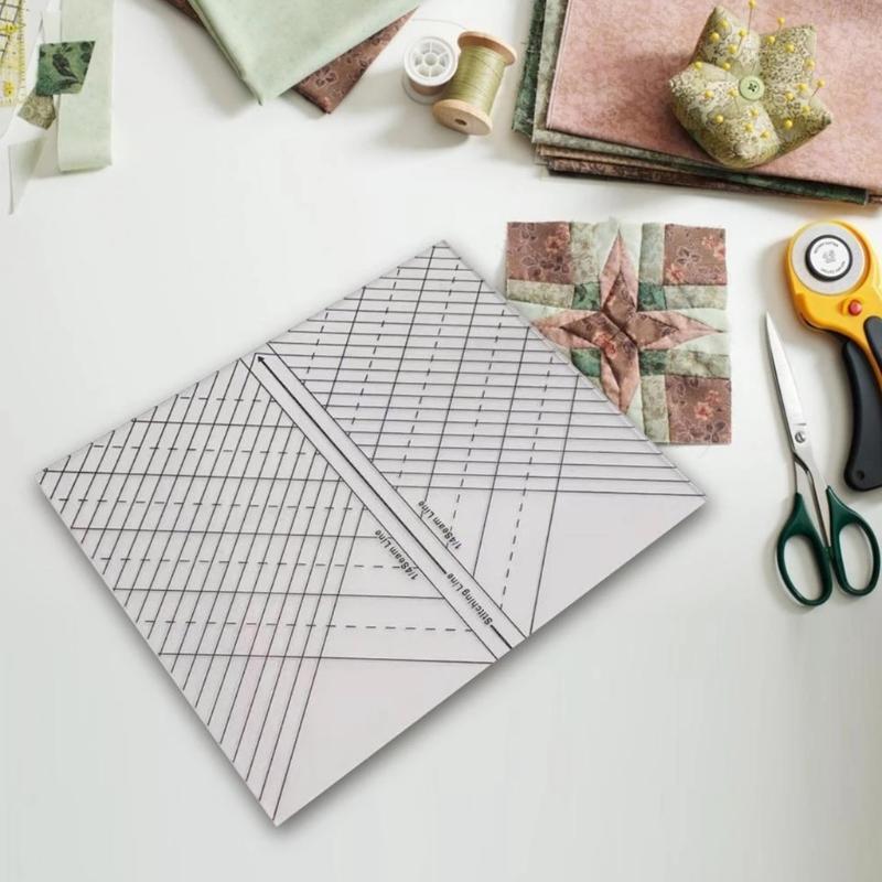 Multifunctional Sew Straight Ruler Quilting Stencil with Clearly Stiching Lines