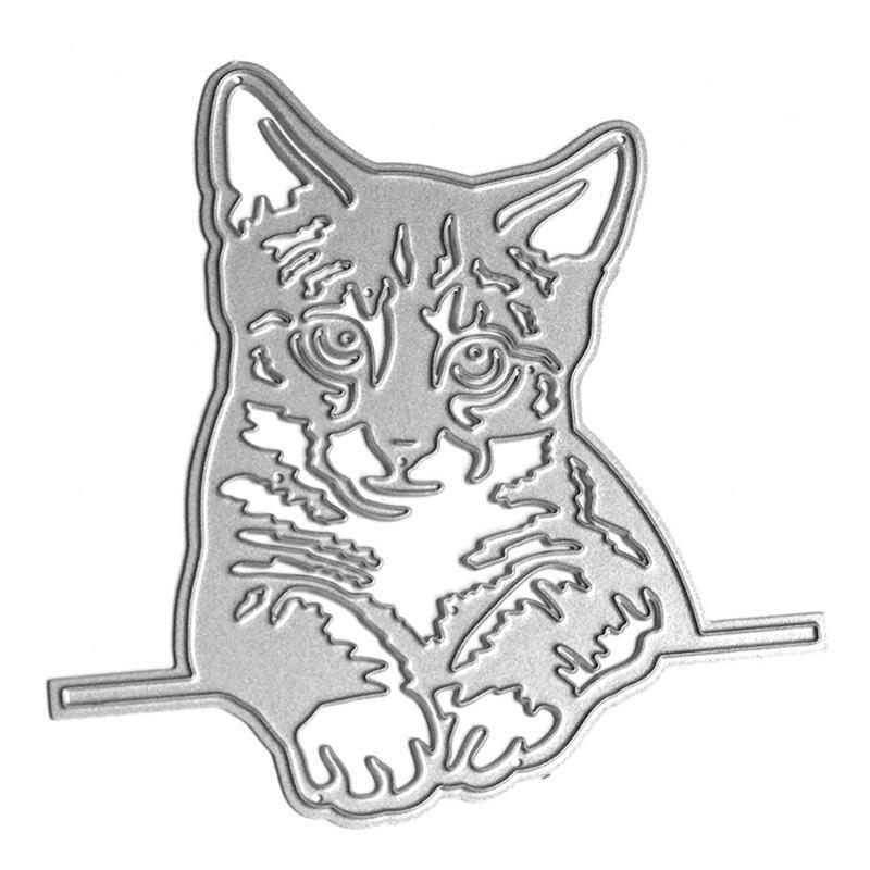 Lazy Lying Cat Shape Frame Carbon Steel Cutting Dies DIY Scrapbooking Photo