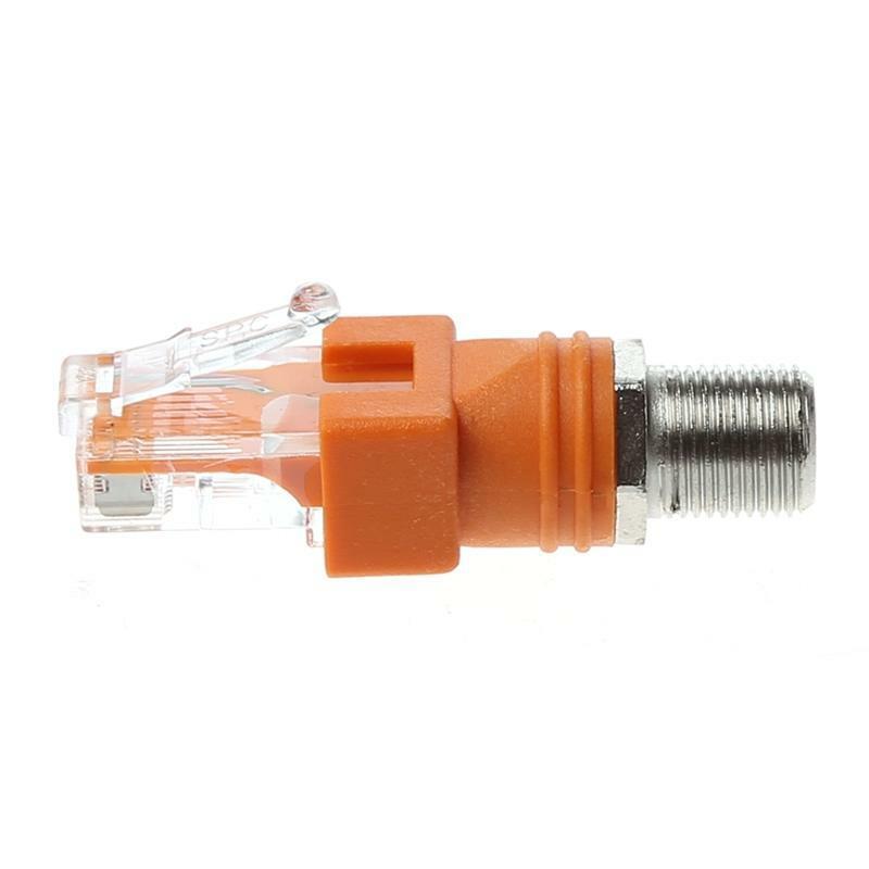 F Female to RJ45 Male Coaxial Barrel Coupler Adapter RJ45 to RF Connector Coax