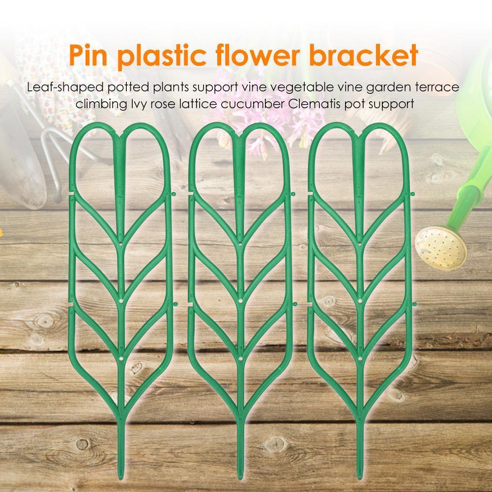 Leaf Shape Garden Trellis for Climbing Potted Plant Support (3pcs Hard)