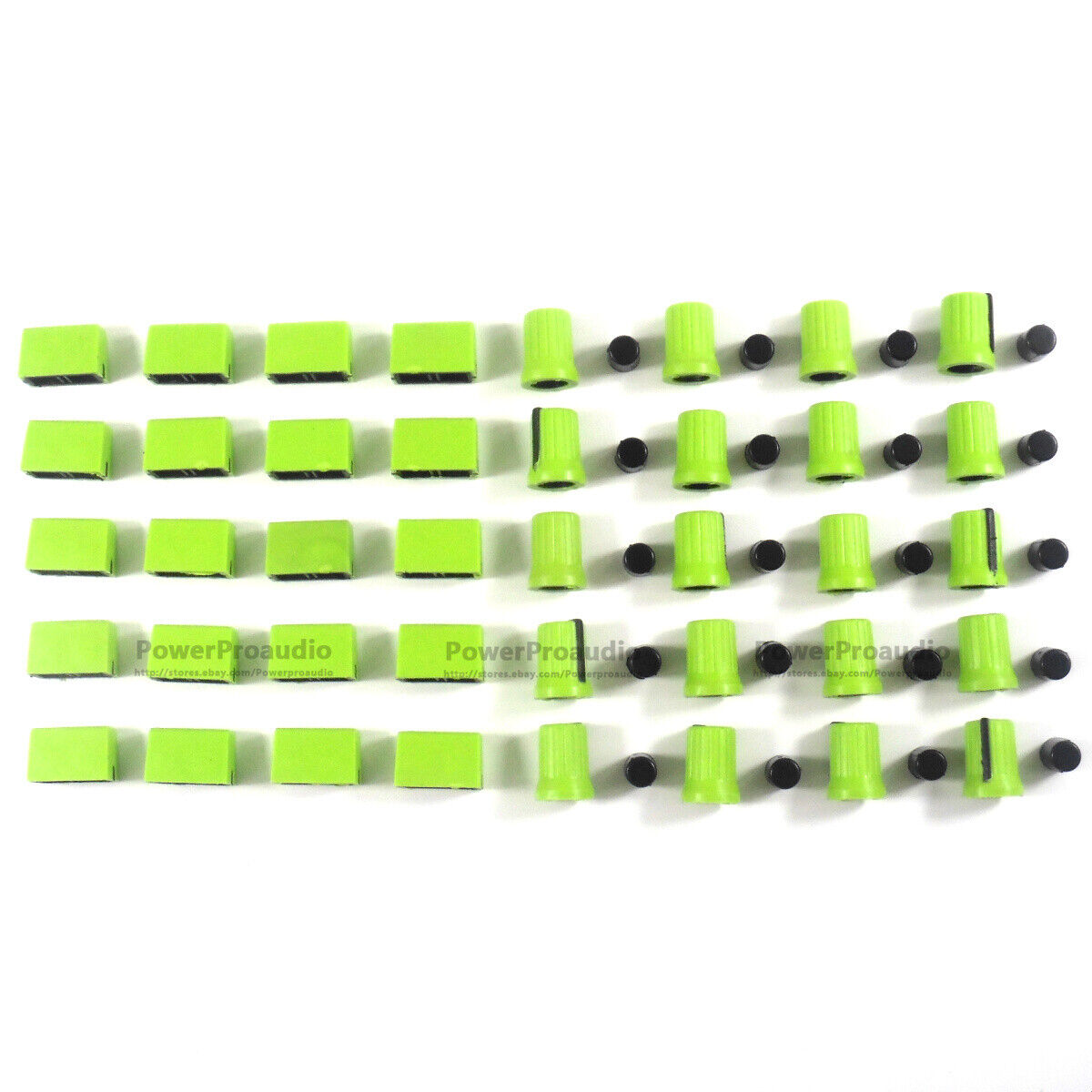20PCS Rotary Knob+20PCS Fader Cap For Rane Mixer TTM 57 61 62 64 68(dark green)