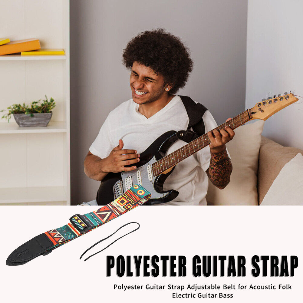 Guitar Strap Adjustable Belt for Acoustic Guitar Instrument Parts (Red)