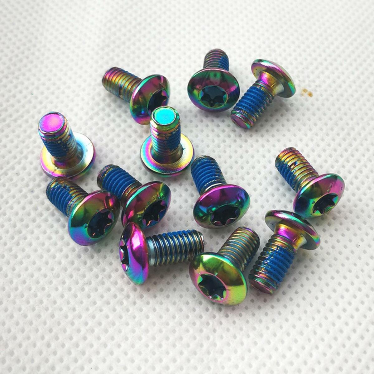 12PCS MTB  Bicycle Brake Disc Bolts T25 Head M5x8mm Fastening