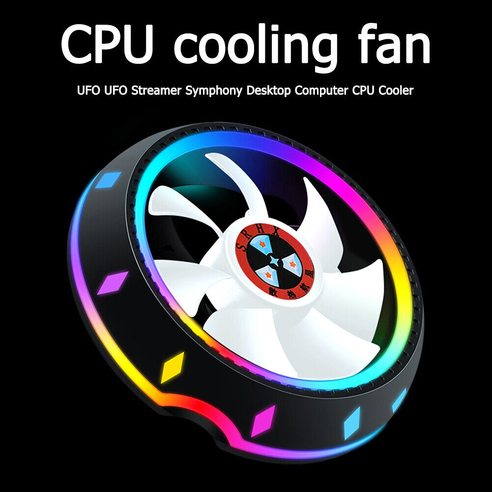 PC Computer Case Fan RGB LED Quiet 100mm Air CPU Cooler for Intel AMD