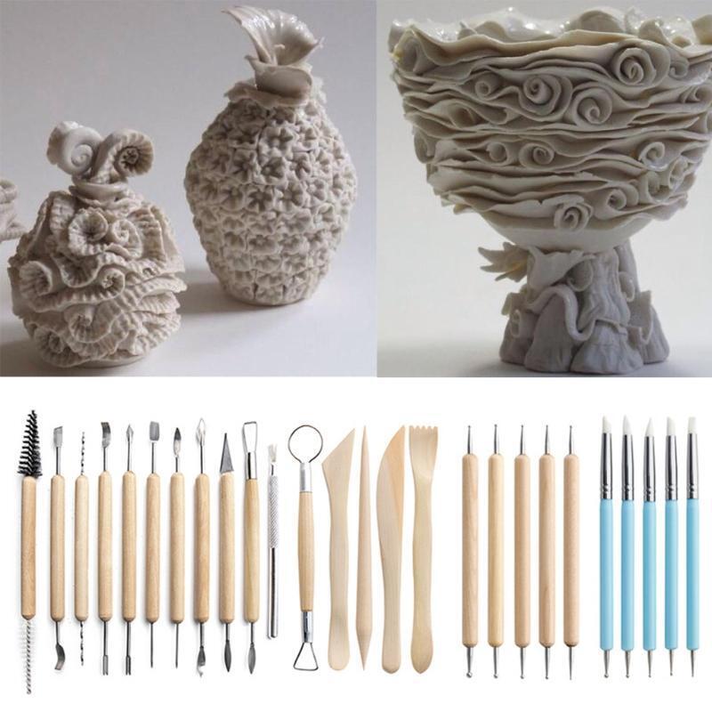 44pcs DIY Clay Sculpture Pottery Tool Carving Point Drill Pen Sculpting Scraer