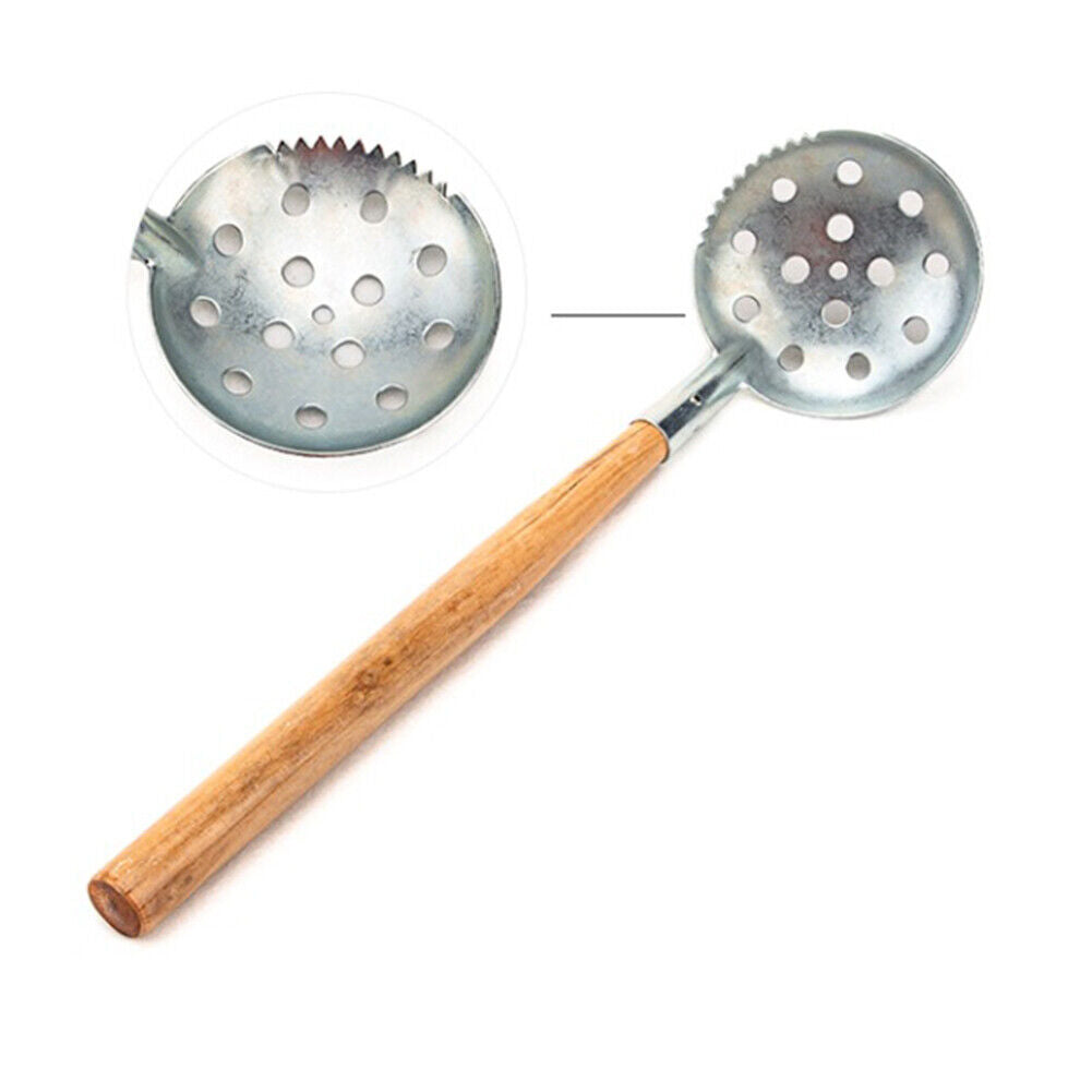 Ice Fishing Scoop Wood Handle Fishnet Strainer Slush Skimmer Fishing Tackle