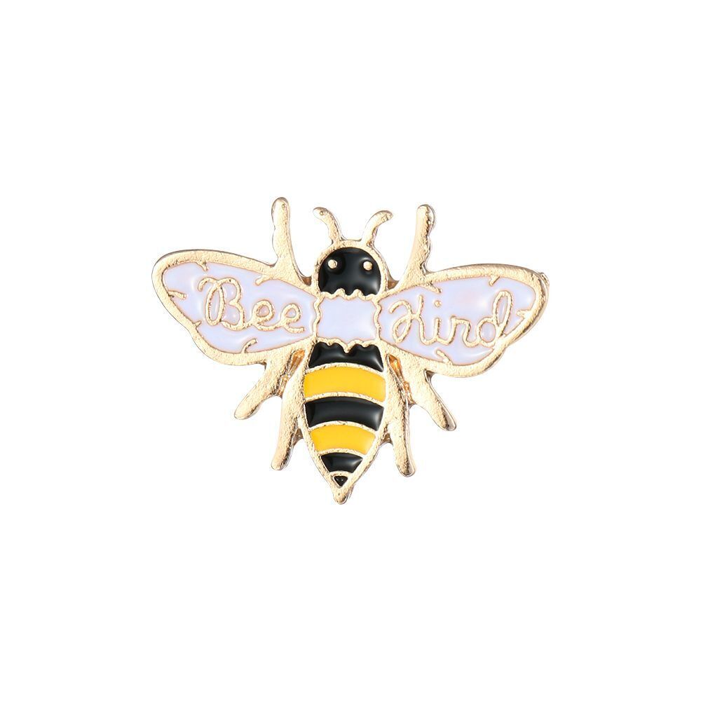 2 PCS Women Men Brooch Fashion Cute Cartoon Animal Badge Bee Honey Enamel Pins