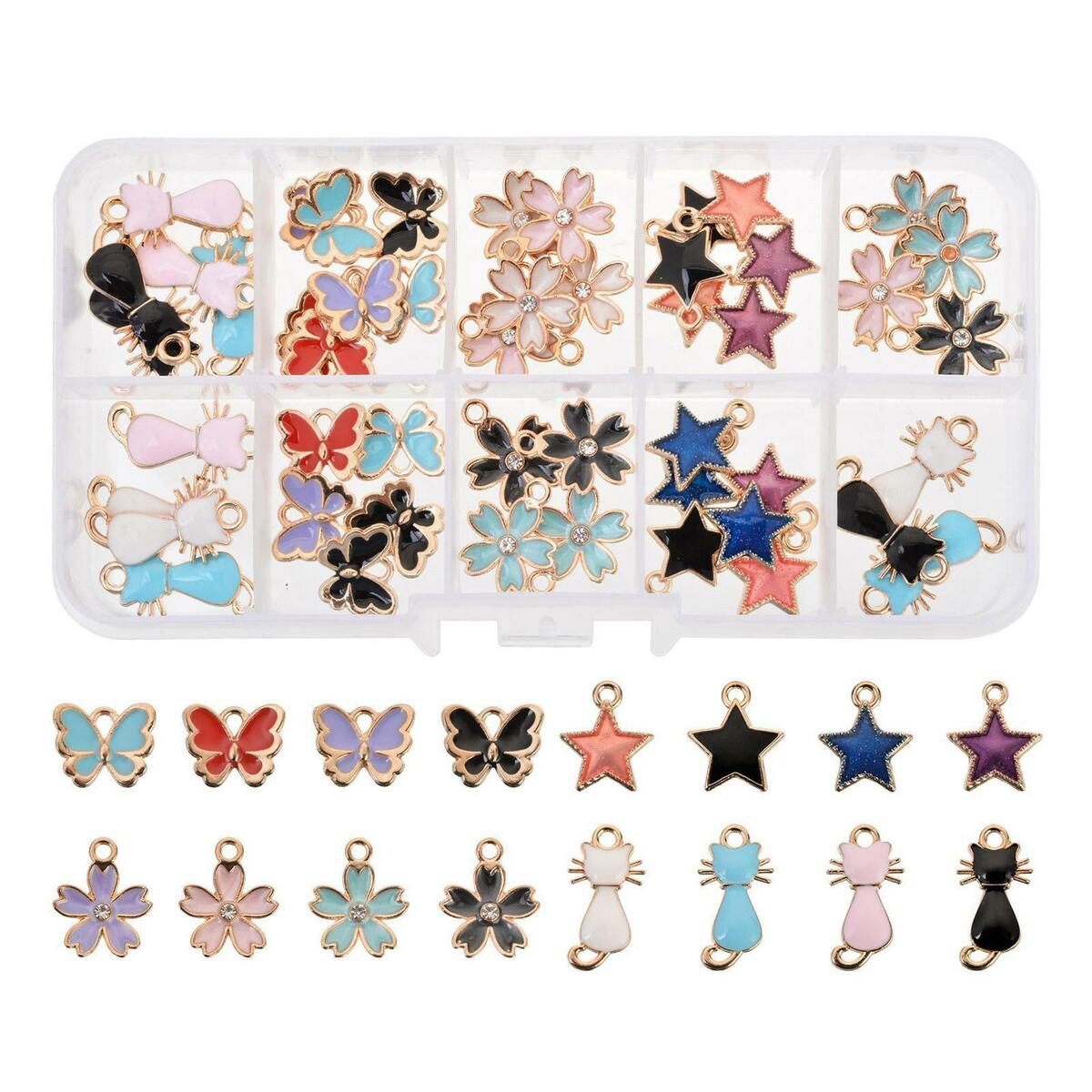 48Pcs Enamel Charms 4  Findings for Jewelry Making Necklace Earrings